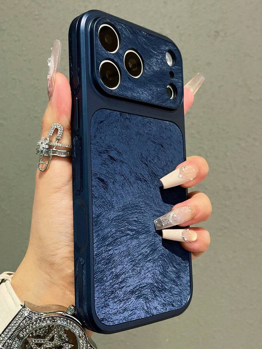 Luxury Large Window Velvet Skin Feel Lens Protection Faux Leather Phone Case Compatible With IPhone 17 Pro Max 17 Pro 17 16 Pro Max 16 Pro 16 15 Pro Max 15 Pro 14 Pro Max 14 Pro 13 Pro Max Shockproof Protective Cover