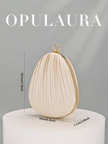 Túi xách nữ OpulAura màu mơ nhạt xếp ly bằng satin, trang trí vòng tay kim cương lấp lánh tinh tế/quyến rũ, ví cầm tay hộp bất đối xứng thời trang, phù hợp cho tiệc tùng, dạ hội, lễ tốt nghiệp, váy cưới, túi dự tiệc, ví cầm tay đám cưới. - Màu be - Xem 6