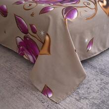 1pc Floral Print Bedsheet (Includes Pillowcase, Excludes Filling) Polyester Fabric Printed Bedsheet Bedcover, Washable, Soft & Durable, Suitable For Bedroom Or Guest Room, Modern Minimalist Home Bedding - Mina - View 5