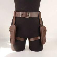 Lara Croft Holster & Western Cowboy Belt, Cosplay Role-Playing Prop Accessory - Brown - View 7