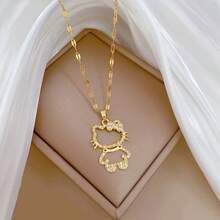 SANRIO Dây chuyền Hello Kitty quà sinh nhật, mặt dây chuyền hình mèo dễ thương, dây đeo cổ, món quà ý nghĩa dành cho bạn thân, nơ bướm, không hộp, 1 chiếc. - A - Xem 3