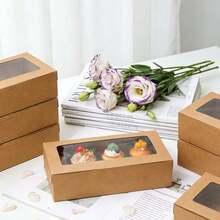 Hộp bánh ngọt có cửa sổ (6 cái/12 cái/18 cái), hộp bánh quy, bánh rán, sô cô la, dâu tây và bánh nướng, trang trí tiệc, hộp quà, hộp kẹo, hộp quà tráng miệng, bao bì làm bánh, hộp đựng bánh ngọt, hộp quà lưu niệm, bao bì quà tặng, hộp quà có cửa sổ trong suốt - Nhiều màu - Xem 5