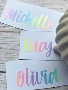 1-8 Customizable Text Stickers, Personalized Wedding Favors And Back To School Name Labels, Customizable Font And Color, Suitable For Glassware, Gift Bags, Party Decorations, Bridal Shower Boxes, Desktop Organization - Multicolor - View 6