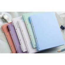 Cuaderno de hojas sueltas blanco A5, cuaderno de estudiante de alta calidad estilo Ins, desmontable, 26 espirales gruesos, cuaderno de hojas sueltas sin rayar, múltiples opciones de color, 60 páginas por libro, diseño de portada y páginas interiores separadas, portátil, plegable 360°, anillos extraíbles, tranquilo y sin esfuerzo, papel premium, grueso y suave, escritura a doble cara sin traspaso, se puede sostener con la mano sin que se suelten las páginas. - Múltiple - Ver 10