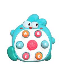 1 pieza Juguete Golpea el Topo con forma de cabeza de Martillo y Conejo, juego interactivo y divertido, juguete de educación temprana para niños pequeños de 3 años en adelante, sin pilas - Lindo conejo verde jugando al "whack-a-mole" (con un martillo) - Ver 4