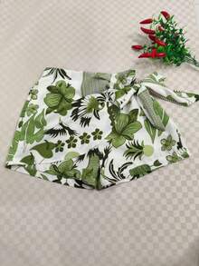 Women's Solid Color Shorts - Military Green 2 - View 2