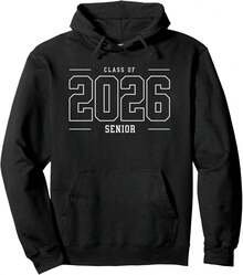Class Of 2026 Senior Graduation Tee School College Men Women Pullover Hoodie - Black - View 7