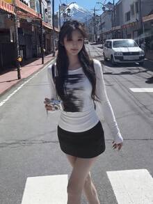 Women's Retro Casual Long Sleeve T-Shirt Spring - White - View 5