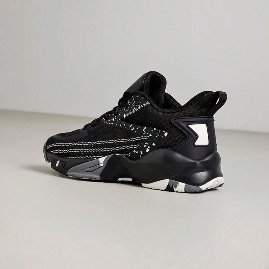 高品质篮球鞋，耐磨，增高，休闲，时尚，运动，跑步鞋，软底篮球鞋 - 黑與白 - 查看 1