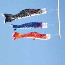 40/70/100CM Japan Style Carp Wind Sock Flag Wind Chimes Hanging Decorations Yard Koinobori Hanging Decor - Multicolor - View 2