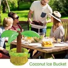 1 pieza Árbol de coco inflable grande de PVC, Cubo de hielo de coco inflable, Portavasos de árbol de palma, Adecuado para fiesta en la piscina y almacenamiento en la playa, Suministros de piscina, Almacenamiento de piscina, Portavasos, Juegos inflables de piscina, Entretenimiento de playa - Talla única - Ver 9