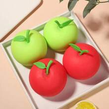 1pc New Stress Relief Apple Fruit Squeeze Toy, Realistic TPR Soft Dough Apple Squeeze Toy - Birthday Gift - Holiday Gift - Multicolor - View 3