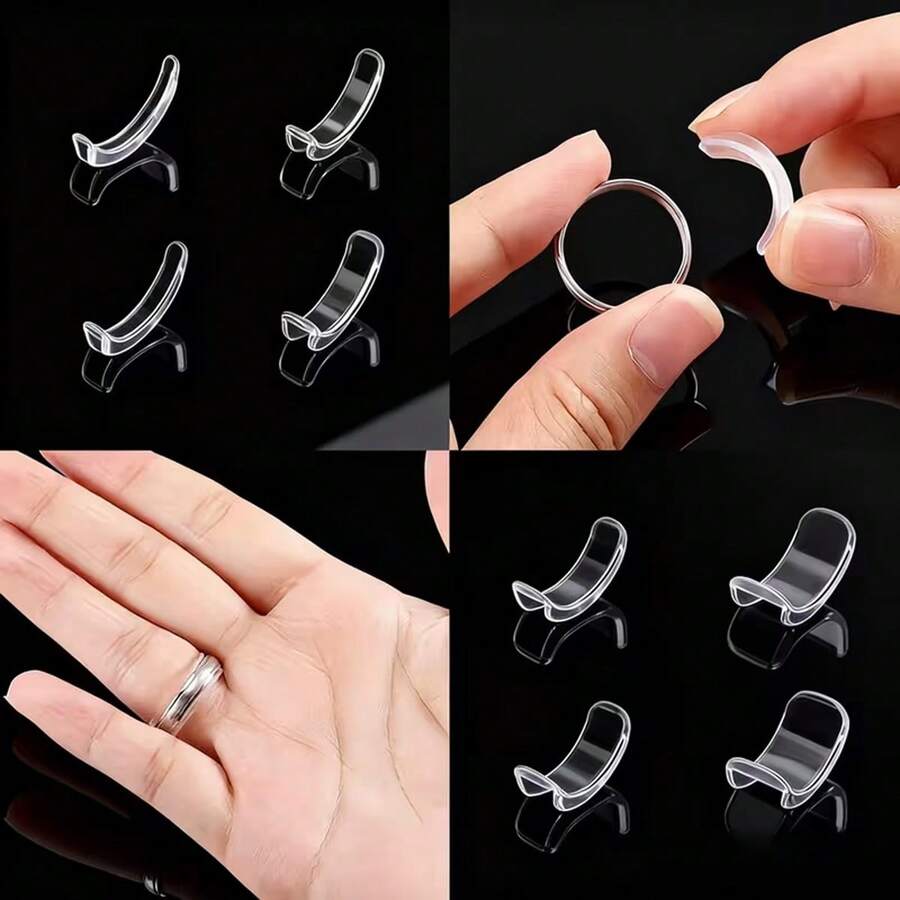 8 Stücke transparente unsichtbare Ringversteller - Spiralfedern-Design, passt perfekt, komplett unsichtbar beim Tragen, verwandelt lose Ringe in einen engen Sitz, verhindert das Herunterfallen und schützt den Schmuck - Übersicht 1