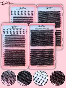 Fengxiu Eyelash 560片/651片大容量睫毛册，仿貂毛单簇假睫毛，10D+30D+50D+80D+100D混合款式，俄式浓密睫毛，3D蓬松纤长尖头假睫毛，D/DD卷度，0.31-0.63英寸混合长度，0.07毫米超薄，柔软舒适，可重复使用，DIY嫁接睫毛，5种款式，尖头假睫毛，单簇假睫毛，适合日常妆容、派对、舞台、角色扮演、美容保健、节日魅力妆容。 - DD - 查看 10