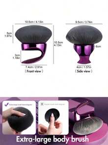 1pc Westmore Beauty Dual-Fiber Body Kabuki Brush - For Body Makeup And Foundation - Self-Tanning Brush - Durable Synthetic Bristles,Giveaways - 紫色 - 查看 3