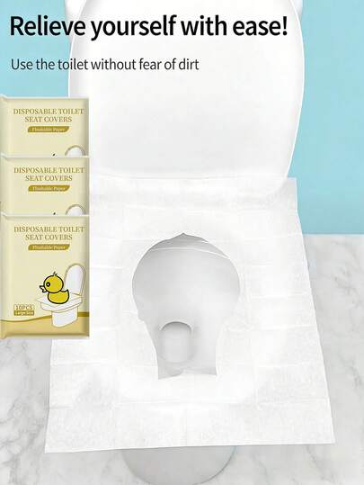 Bộ 10/20/30 miếng bọc bồn cầu cỡ lớn (38cm*46cm), họa tiết vịt dễ thương, bọc bồn cầu dùng một lần tiện lợi, thích hợp cho du lịch, khách sạn, phụ kiện phòng tắm, du lịch trên tàu biển, nghỉ mát, đi máy bay, ký túc xá, nhà vệ sinh công cộng, đồ dùng du lịch cho nữ, lót bồn cầu, đồ dùng cho căn hộ, đồ dùng ở sân bay.
