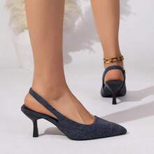 Women's Casual Buckle Strap Closed Toe Backless Sandals - Royal Blue - View 4