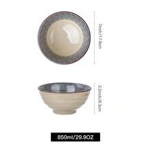 Bát sứ dày 4.5/7/9.5 inch dùng đựng salad, cơm, súp, tráng miệng, mì, thiết kế sọc men dưới lớp men phủ, dùng được trong lò vi sóng, thích hợp sử dụng hàng ngày, nhà hàng, quà tặng tân gia, quà tặng Ngày của Cha, Ngày của Mẹ. - Nhiều màu - Xem 5