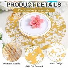 Tấm lót bàn dùng một lần bằng lưới nhôm, 12 chiếc/bộ, thích hợp cho đám cưới, sinh nhật, tiệc tùng, nhà bếp, trang trí phòng ăn, ngày Valentine, Giáng sinh. - Nhiều màu - Xem 3