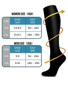 6 Pairs Unisex Compression Socks, Soft & Lightweight Over-The-Knee Stockings, Low Pressure Support Socks, Suitable For Nurses, Running, Sports, Travel, Autumn Wear - Nhiều màu - Xem 3