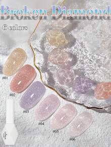 MISS SHAKA 10毫升春夏美甲冰透明粉白红闪粉凝胶指甲油，美白百搭，四季皆宜，美甲沙龙及居家DIY美甲必备用品，需搭配底油和亮油使用。 - 彩色 - 查看 2