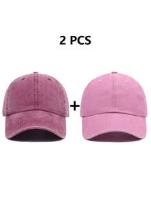 2 chiếc mũ lưỡi trai đã qua xử lý, kiểu dáng retro, mũ golf dành cho bố, mũ cotton điều chỉnh được, phù hợp cho cả nam và nữ. - mũ bóng chày - Xem 24