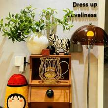 "Coffee Capsule Storage Basket" Gilded Line Aesthetics . Metal Coffee Storage Decor: Bringing Luxury Art Into Your Living Space - Gold - View 4