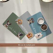 1pc Personalized Dog Mat, Can Use Pet Photo And Name, Customized Dog Food Mat, Personalized Dog Bowl Mat, High Quality, Can Customize Your Dog's Photo And Name, Suitable For Mother's Day, Father's Day, Pet Anniversary, New Year, Thanksgiving, Fashionable Decoration, Colorful, Retro Cute, Minimalist Style, Adorable, Customizable, Unique, Personalized Pet Anniversary, Birthday Gift - Multicolor - View 5