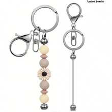 1/3/6/12/24/36 Beaded Keychain Strips, Alloy Blank Beaded Keychain DIY Keychain Accessory Kit, For Pendant Jewelry Making Gifts - One Size - View 12