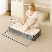 2-Piece/4-Piece Set Of Under-Bed Storage Bins, Foldable Under-Bed Storage Bags, Suitable For Clothes, Sheets, Shoes, Linens, Etc., Gray - View 11