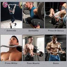 Barra Olimpica de Ejercicio Profesional 1.2M Poste de Levantamiento de Pesas con 2 Clips de Resorte Acero Sólido Dumbbell Bar para Entrenamiento de Fuerza en Casa o en el Gimnasio - Varilla Doblada - Ver 7