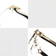 1pc Men's Rectangular Business Elegant Optical Glasses, Suitable For Daily Work And Outings - Transparent Color-changing Gray - View 2