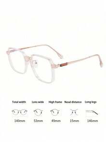1pc Women's Geometric Metal Frame Fashion Eyeglasses, Ideal Accessory For Women's Travel, Beach Vacation And Outdoor Activities. The Geometric Metal Frame Design Highlights The Fashionable Style And Elegant Elegant. It Not Only Effectively Blocks UV Rays, But Also Adds Points To Your Outfit. Whether Strolling On The Beach Or Exploring Outdoor Scenic Areas - Brown - View 6