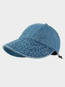 1 chiếc mũ tai bèo denim nữ, mũ lưỡi trai chống tia UV, mũ thời trang có thể điều chỉnh giúp khuôn mặt trông nhỏ hơn, mũ chống nắng khi đi du lịch ngoài trời. - nhiều màu - Xem 5