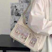 NEW Y2k Japanese Harajuku Shoulder Bag Womens Transparent Ita Bag Girls School Crossbody Bags For Women Female Designer HandbagsTrendy Women Crossbody Bag Lightweight Backpack Purse For Daily Use - 黑色 - 查看 5