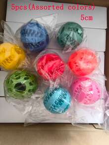 1pc Dog Toy Ball, Interactive Rubber Ball Chew Toy For Small Dogs, Dental Cleaning Ball, Pet Feeder Silicone Ball Toy - Multicolor - View 20