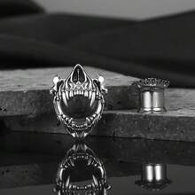 2件装 316不锈钢万圣节哥特骷髅耳扩朋克耳钉耳扩 0g-5/8英寸 人体饰品 - round - 查看 4
