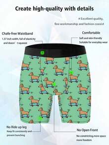 1 chiếc quần boxer nam kiểu dáng độc đáo, in hình hoạt hình retro Mỹ, chủ đề thú cưng vui nhộn, chất liệu vải dệt kim, kiểu dáng thể thao rộng rãi, thoáng khí và thấm hút mồ hôi, mềm mại và thân thiện với da, quần lót boxer thể thao thường ngày. - Nhiều màu - Xem 7