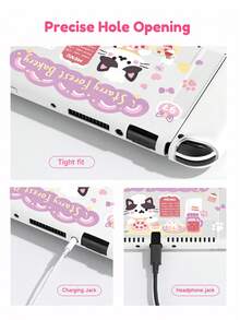 1个卡通猫咪蝴蝶结爱心设计Switch游戏机保护壳，兼容Switch OLED机型和Switch主机，采用柔软的TPU材质，防摔防尘，多种颜色可选，是送给Switch玩家的理想礼物，可爱独特的Switch游戏机保护套 - 查看 2