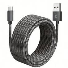 USB A 转 Type C 数据线 3A 快充[3.3 英尺/6.6 英尺/10 英尺] USB-C 快充尼龙编织线 兼容三星 Galaxy S26 S25 S24 S23 S22 S21 S10、Note 20 10 9 A51 G8 G7、Pixel 及其他 USB-C 设备 - 灰色 - 查看 1