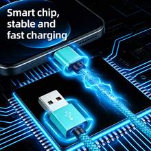 USB A 转 Type C 数据线 3A 快充[3.3 英尺/6.6 英尺/10 英尺] USB-C 快充尼龙编织线 兼容三星 Galaxy S26 S25 S24 S23 S22 S21 S10、Note 20 10 9 A51 G8 G7、Pixel 及其他 USB-C 设备 - 薄荷藍 - 查看 3