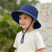 男童透气宽檐遮阳帽，侧边网眼设计，可调节帽带 - 1PC - 查看 27