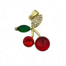 1pc Cherry Series Copper Pendant, Suitable For DIY Jewelry Accessories, Includes Cherry, Heart And Boot Elements, Vintage Style Multi-Purpose Pendant Accessory - Cherry - View 34
