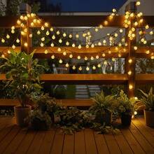 1 Set Solar Bubble Ball Lichterkette, geeignet für Garten, Feiertage, Weihnachtsbaum, Rasen, Terrasse, Veranda, Camping, Pavillon, Bar, Hochzeit, Pool, Party Dekoration, 8 Beleuchtungsmodi, 20/50/100 LED Leuchten, warmweiß/farbig weiße Lichtoptionen - Solarbetriebene Seifenblasen - Übersicht 3