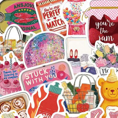 50 PIEZAS Pegatinas retro lindas Moda Personalizado Creativo DIY Decorativo Fino Pegatinas para álbum de recortes, portátil, equipaje, guitarra, vaso de agua, funda de teléfono, calcomanías populares