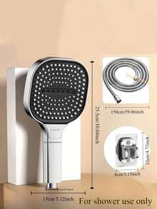 2pcs High Pressure SPA Massage Shower Head With Hose, Adjustable Bracket, 3 Spray Modes, 130mm Wide Panel, ABS Resin Wall-Mounted Polished With Filter, No Electricity Needed, Easy Installation Bathroom Accessory, Fashionable Design, Durable Structure - Multicolor - View 4