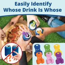 Avant Grub Beverage Barricade - Easy Tab Opener &Drink Protector, Colorful 12-Pack,Shields Soda/Beerfrom Bugs & Dust, Ldeal For Parties, BBQs, Beach Kitchen Utensils - 查看 4
