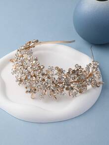 1pc Women's Bridal Rhinestone Headband, Wedding Bridesmaid Updo Hair Accessory, Handmade Crystal Headband, Wedding Party Royal Headpiece - Multicolor - View 9