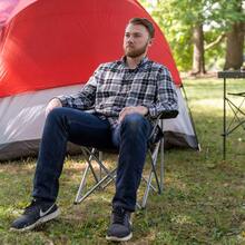 Quad Folding Camp Chair Ih Cup Holder Black - Black - View 3