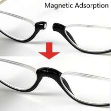 cabecade Lightweight Magnetic Cat Eye Reading Glasses, Unisex Adjustable Neck Hanging - clear - View 5